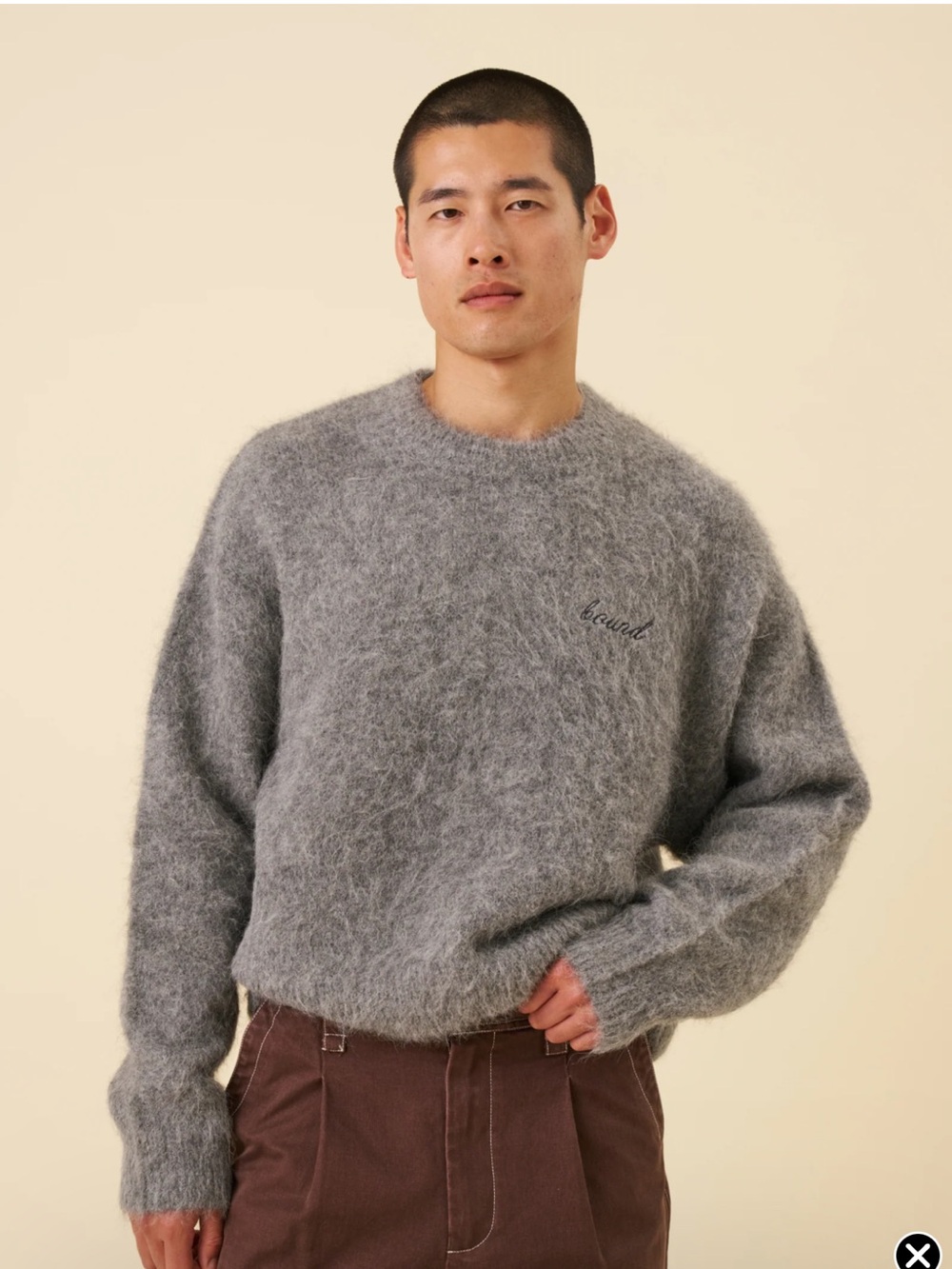 Bound Men's Dexter Cropped Alpaca Knit Sweater Large